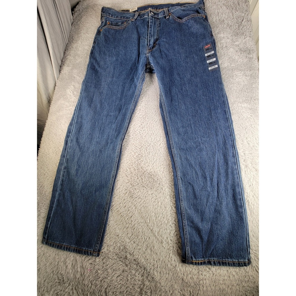 Levi Strauss 505 Regular Fit Mens  Blue Denim Jeans Pants New 38x30 Straight